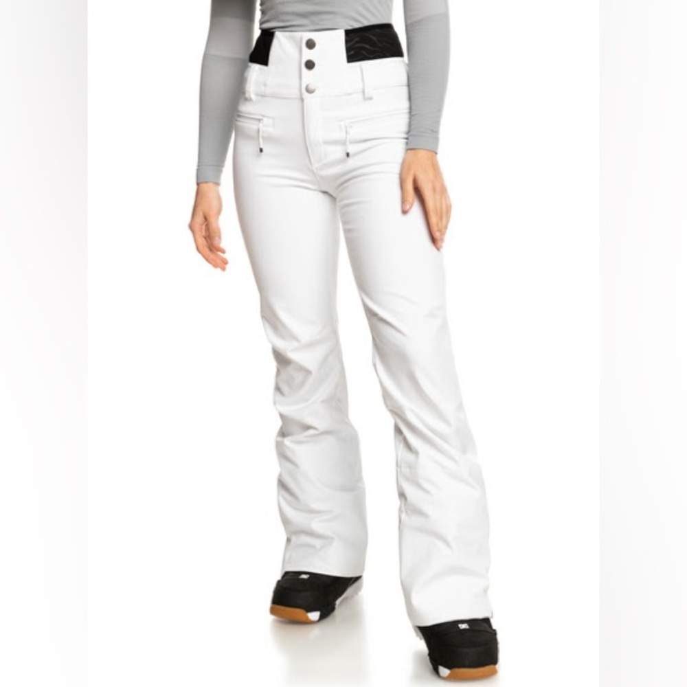 Roxy White High-Waisted ski pants